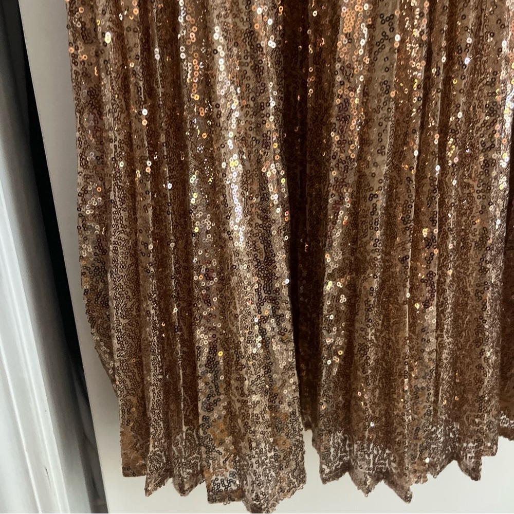 Lulu's Rose Gold Sequin A-Line Skirt - Picture 6 of 12